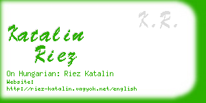 katalin riez business card